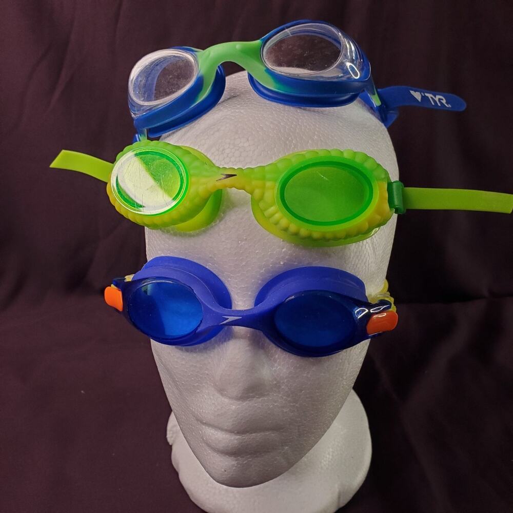 Set of 3 TYR + Speedo + Arena Kids/Youth Swim Goggles